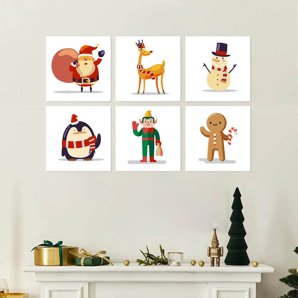 Paint by Numbers – 6 Mini Paintings | Christmas Toy Figures (Square)