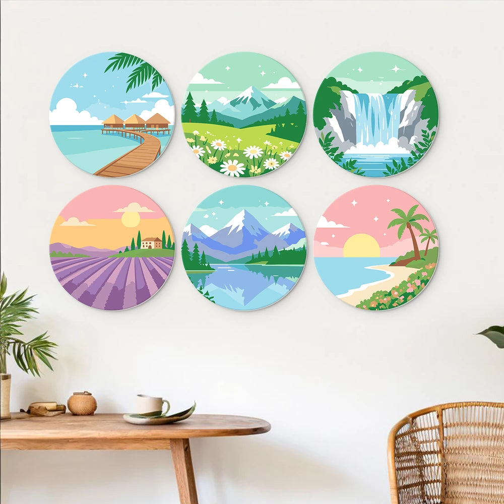
Paint by Numbers – 6 Mini Paintings | Dream Destination Rounds (Round)
