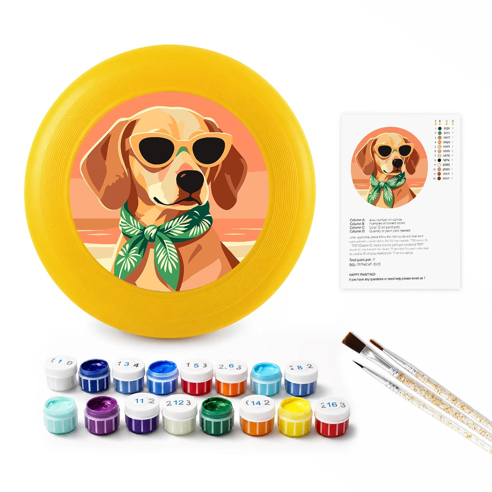 
Paint by Numbers - Frisbee | Beach Dog in Sunglasses