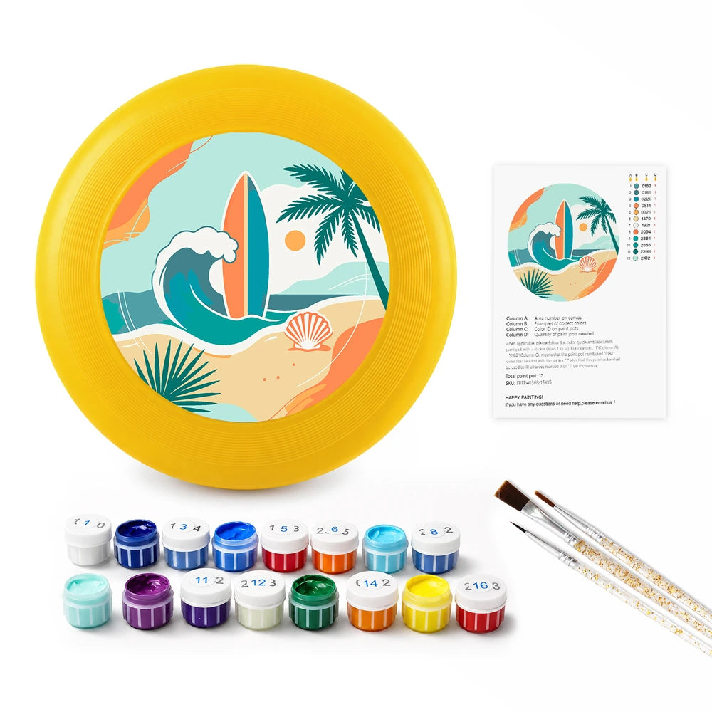 
Paint by Numbers - Frisbee | Beach with a Surfboard