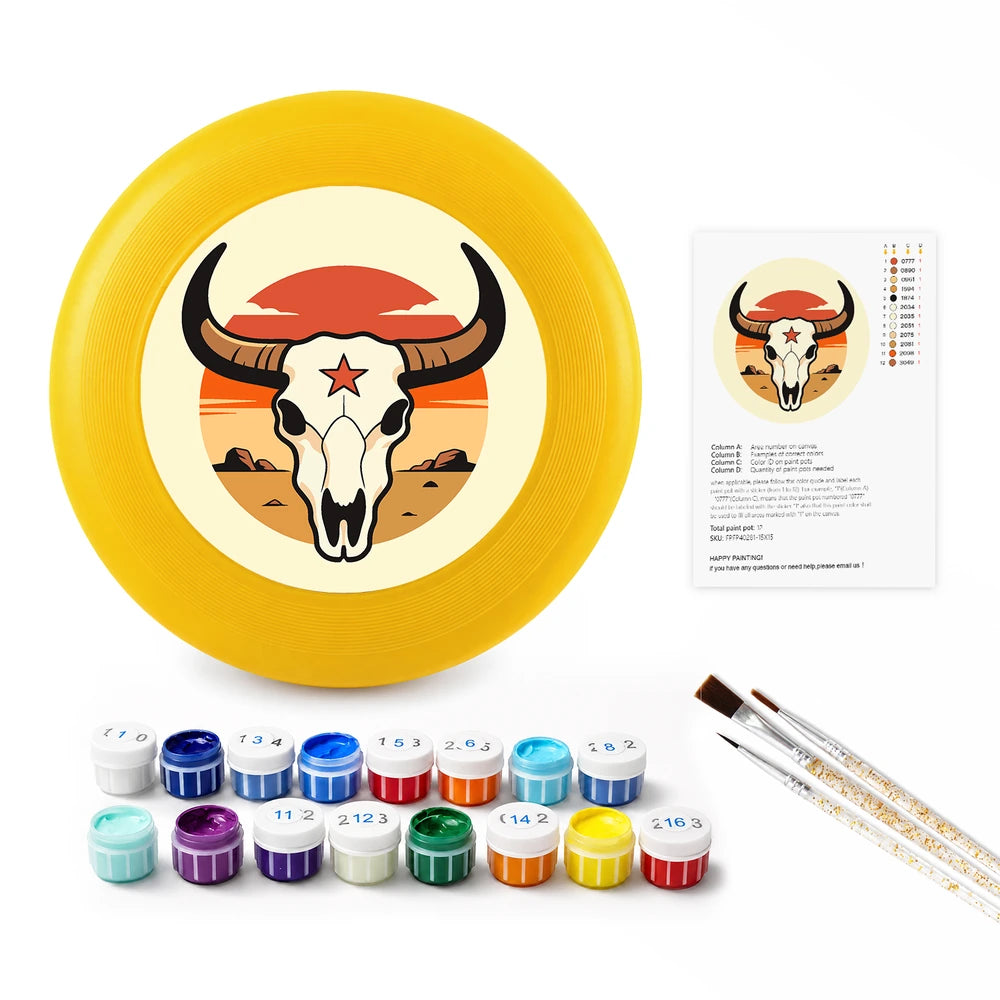 
Paint by Numbers - Frisbee | Bull Skull with a Star