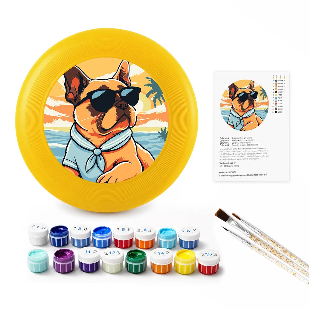 
Paint by Numbers - Frisbee | Bulldog on the Beach