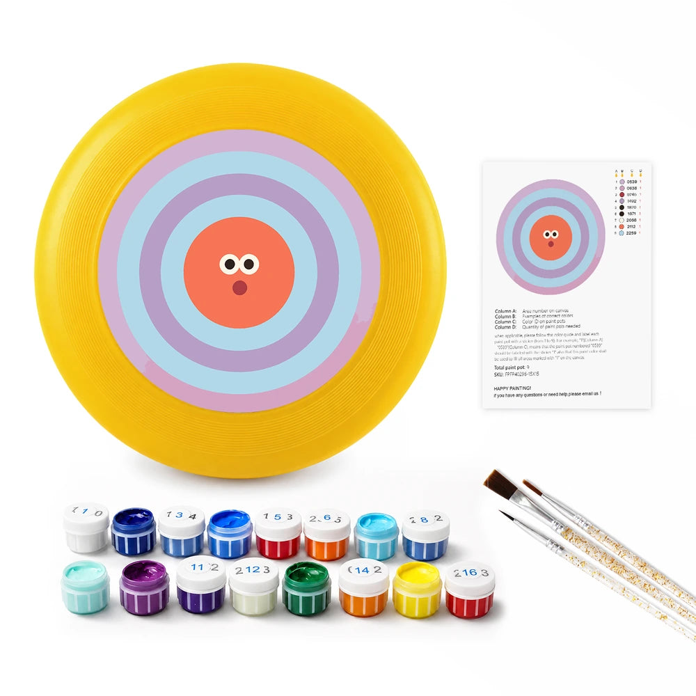 
Paint by Numbers - Frisbee | Bullseye Face in Orange