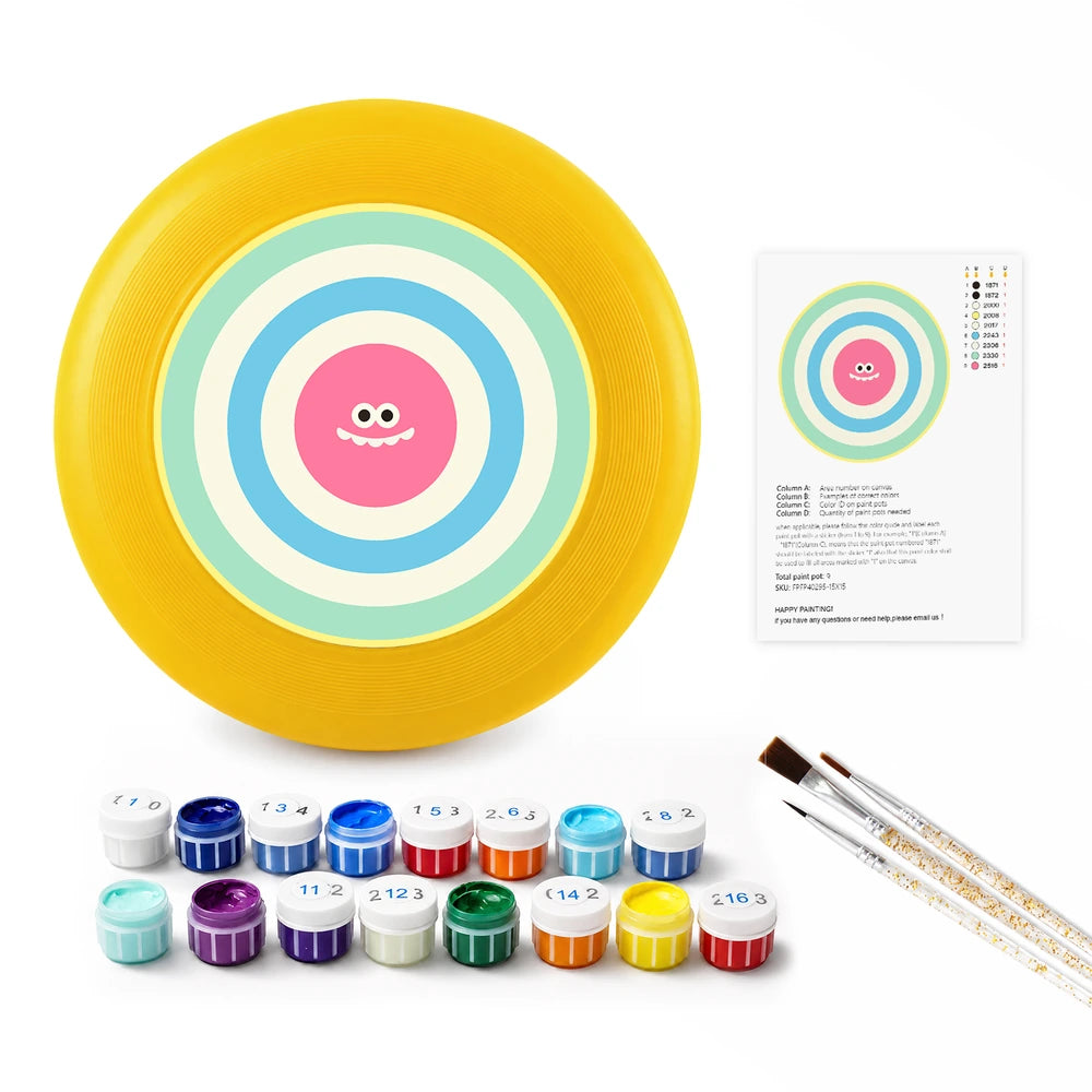 
Paint by Numbers - Frisbee | Bullseye Face in Pink