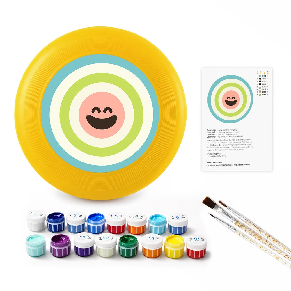 
Paint by Numbers - Frisbee | Bullseye Smile in Green