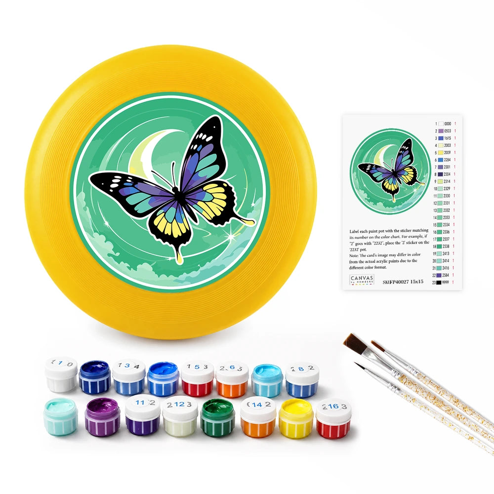 
Paint by Numbers - Frisbee | Butterfly and Crescent Moon