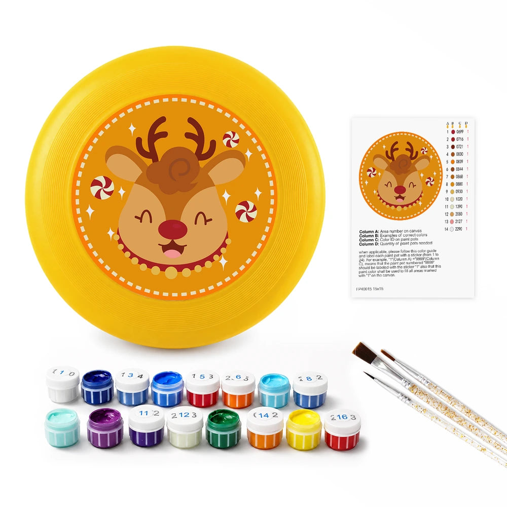 
Paint by Numbers - Frisbee | Candy Cane Reindeer