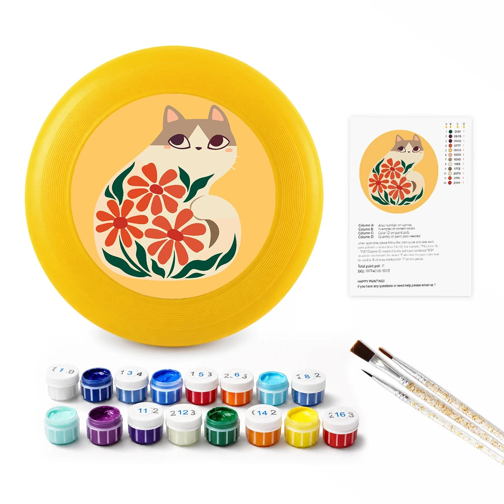 Paint by Numbers - Frisbee | Cat Among Red Flowers