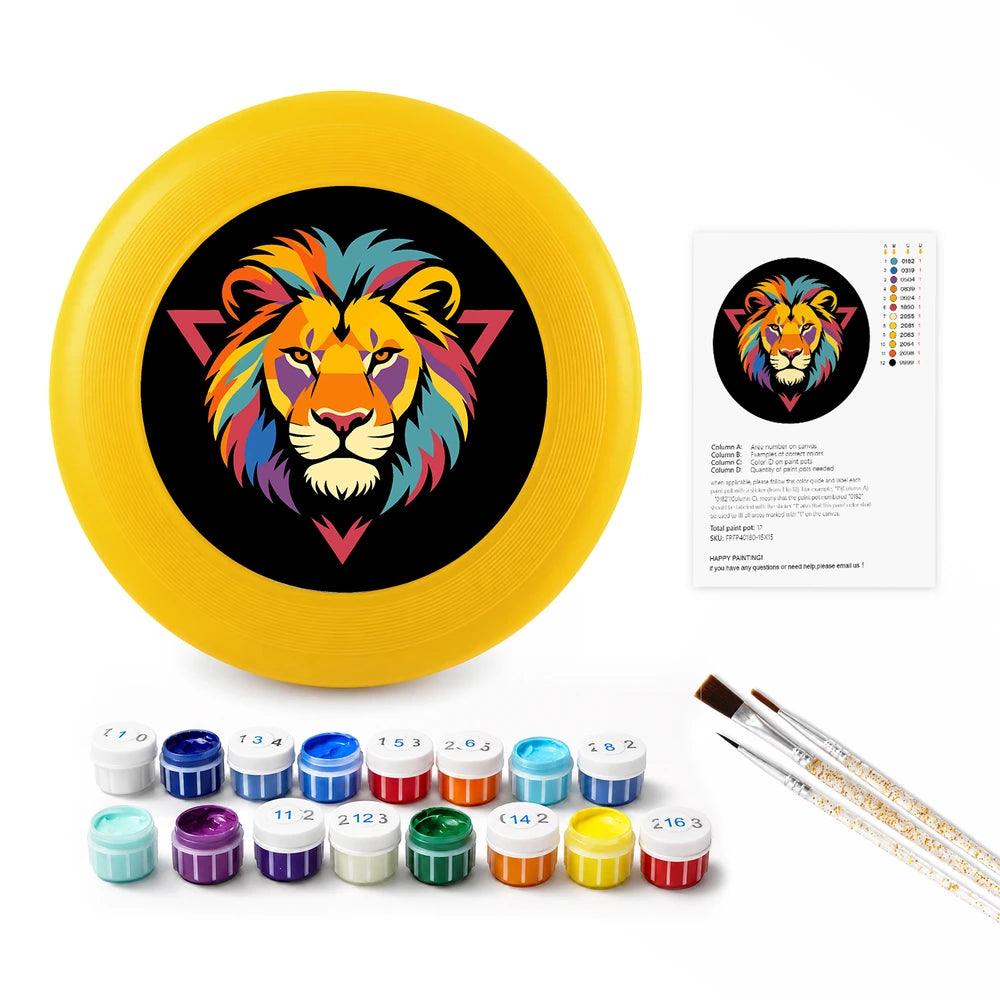 
Paint by Numbers - Frisbee | Colorful Lion Emblem