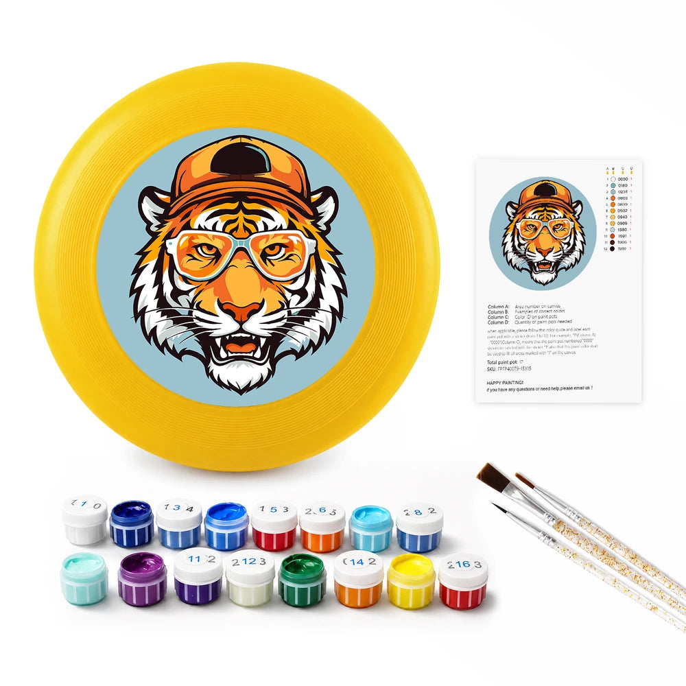 
Paint by Numbers - Frisbee | Cool Tiger in a Cap