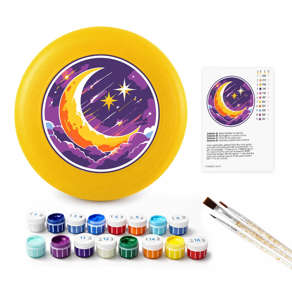 
Paint by Numbers - Frisbee | Crescent Moon and Stars