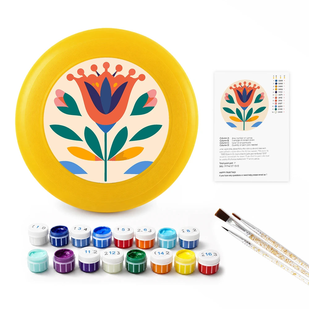 Paint by Numbers - Frisbee | Folk Bloom in Orange