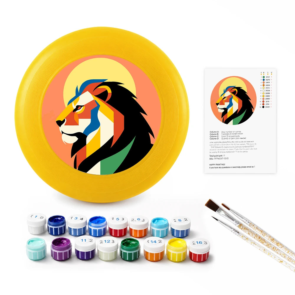 Paint by Numbers - Frisbee | Geometric Lion