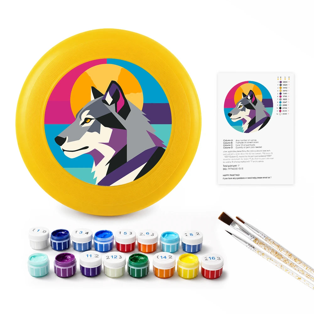 Paint by Numbers - Frisbee | Geometric Wolf Head