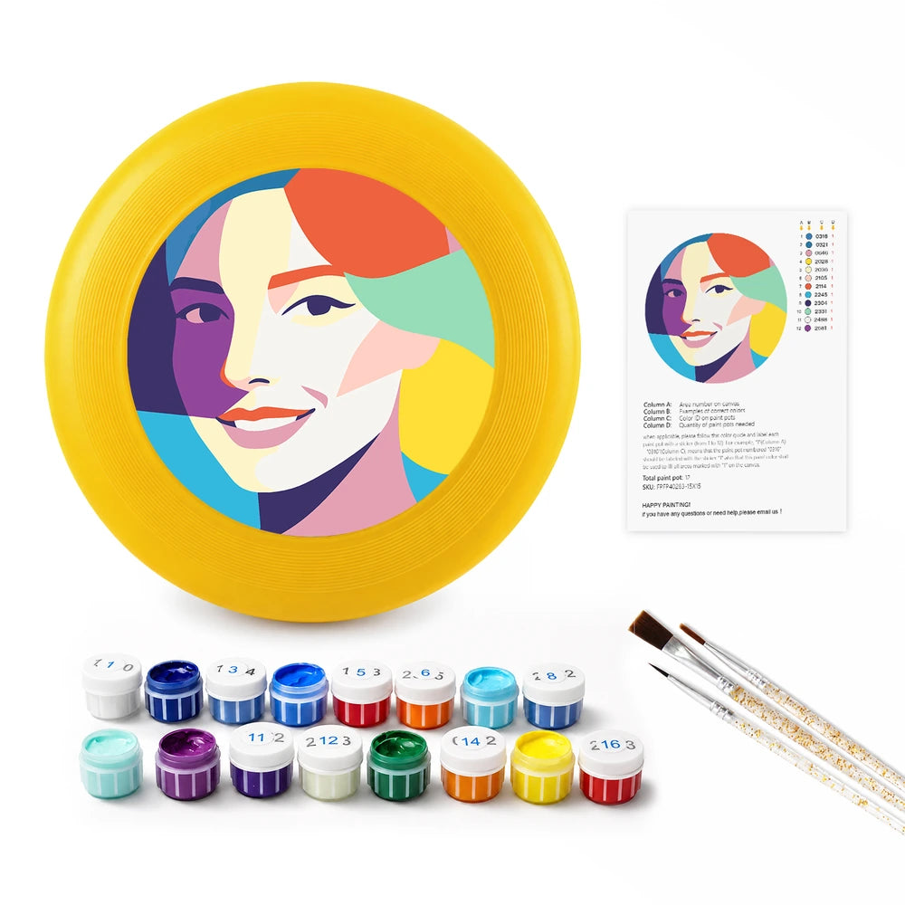 Paint by Numbers - Frisbee | Geometric Woman Portrait