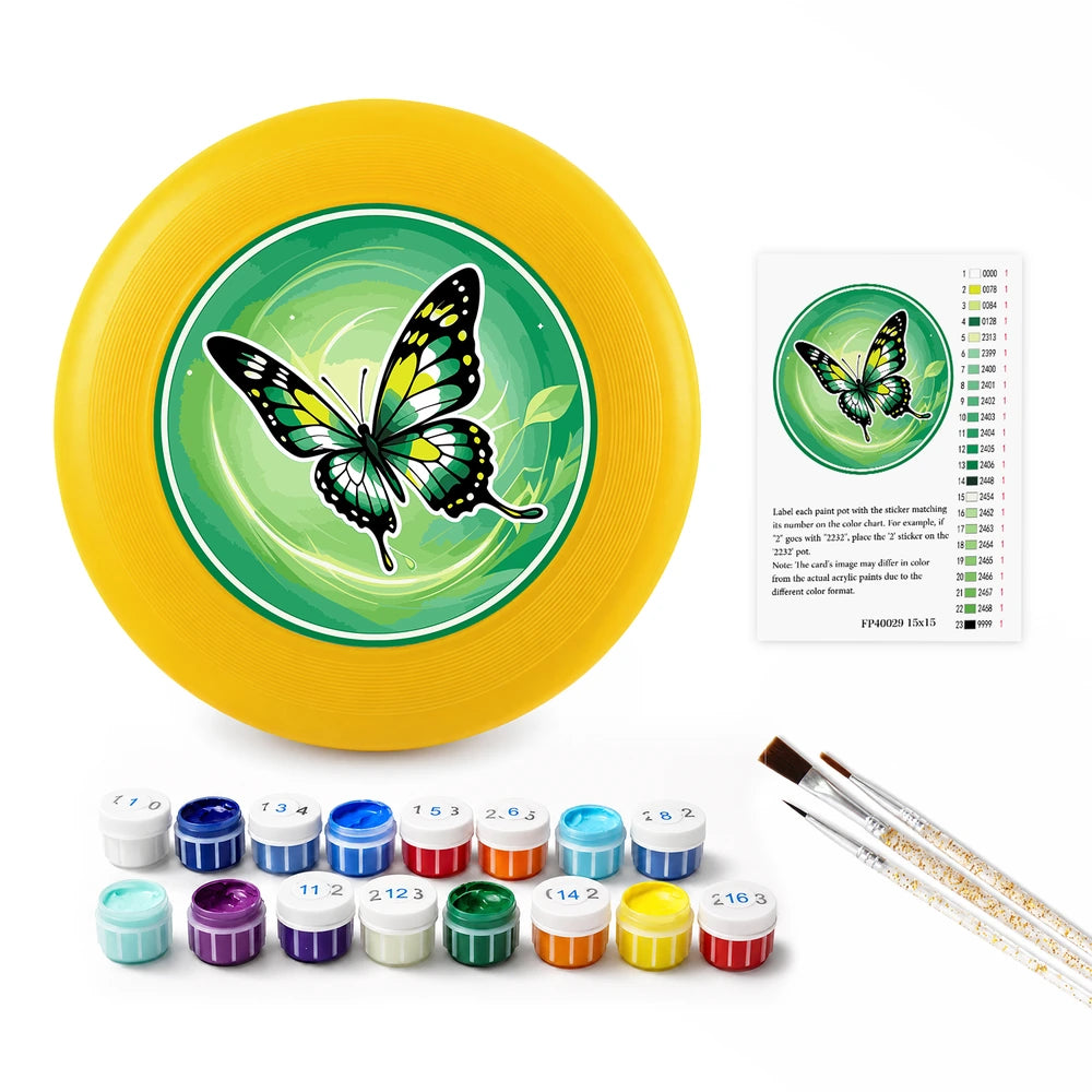 Paint by Numbers - Frisbee | Green Swallowtail on a Leaf