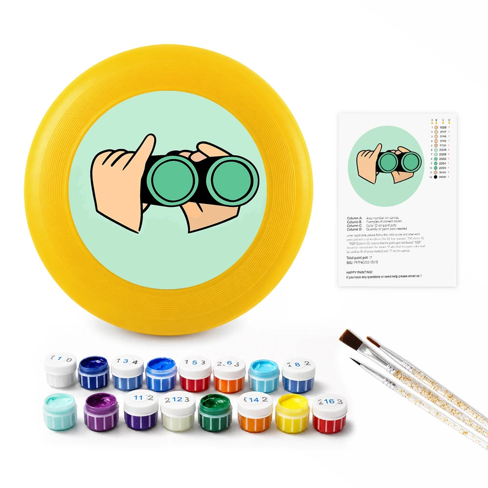 
Paint by Numbers - Frisbee | Hand with Binoculars
