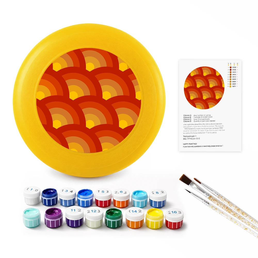 Paint by Numbers - Frisbee | Orange Scale Pattern