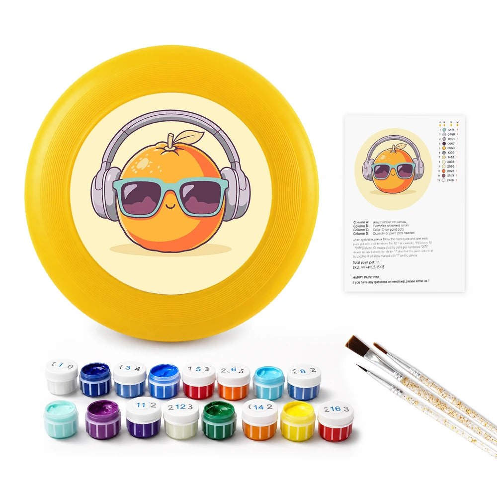 Paint by Numbers - Frisbee | Orange with Headphones