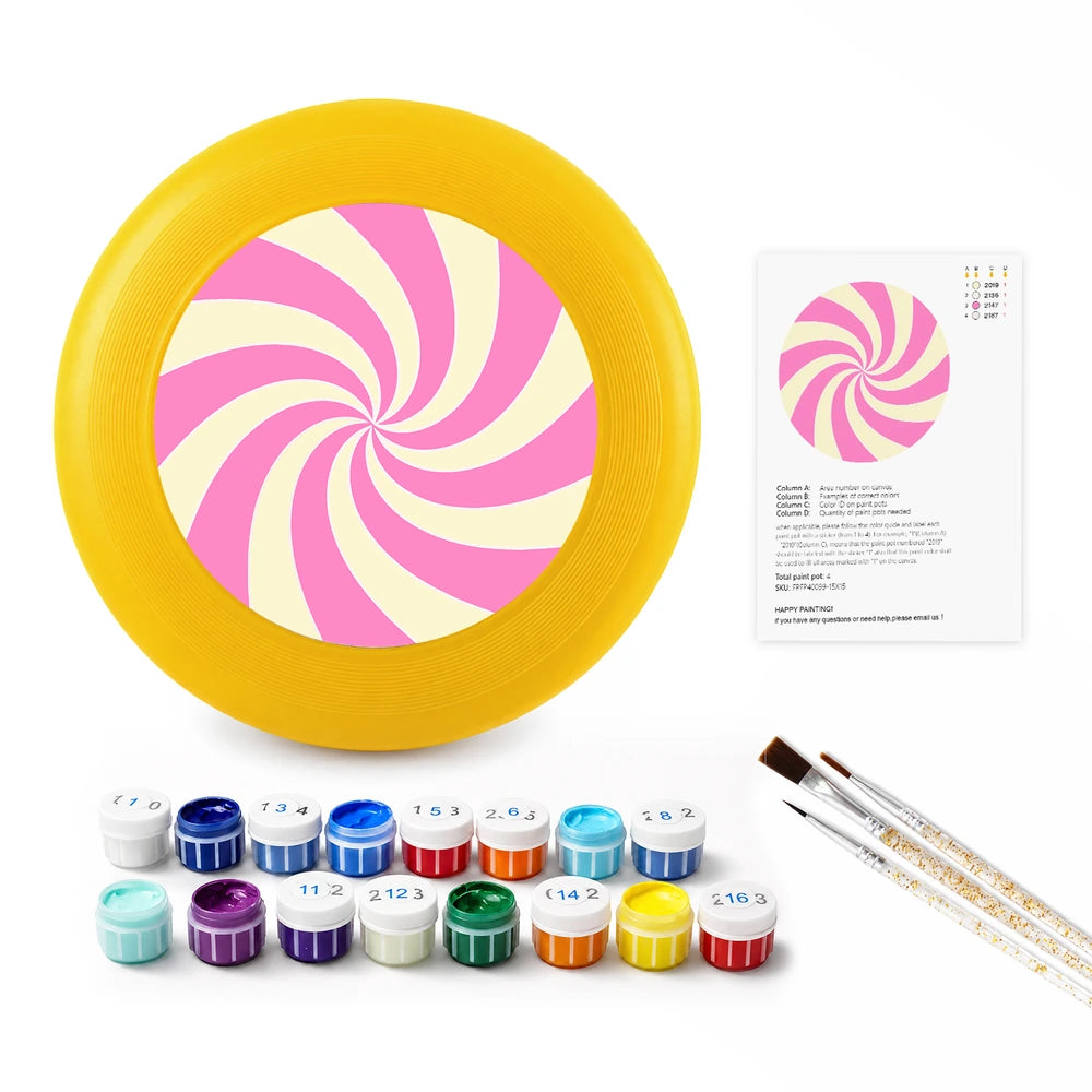 Paint by Numbers - Frisbee | Pink Candy Swirl