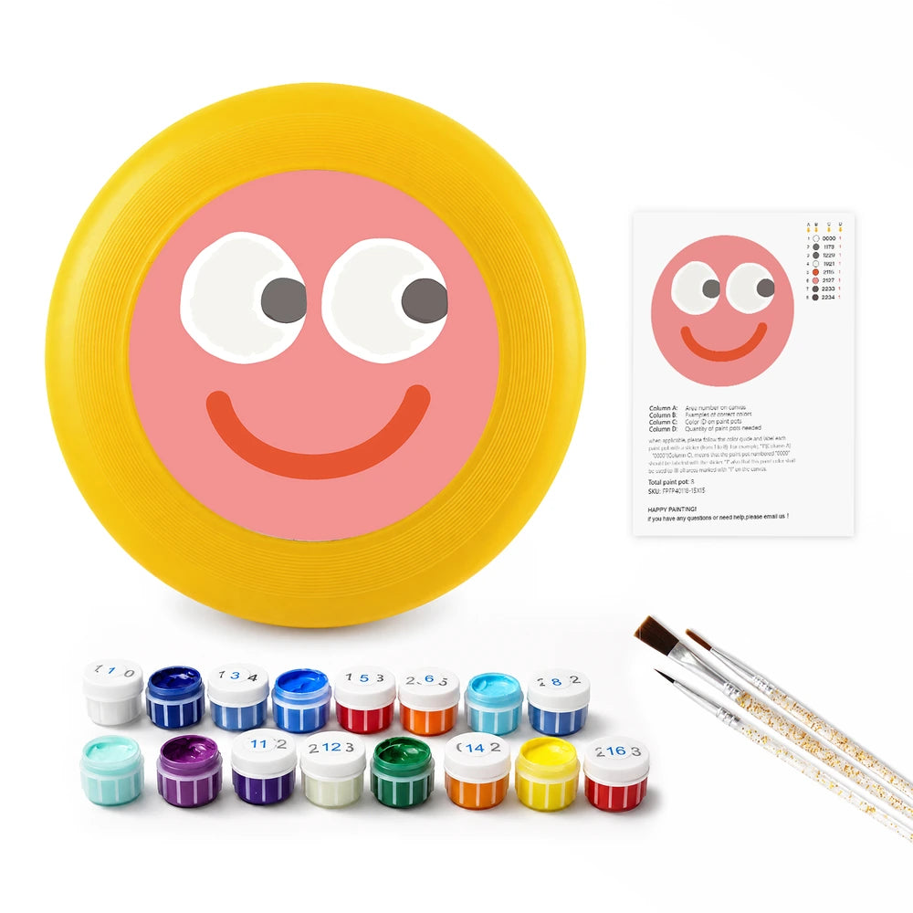 Paint by Numbers - Frisbee | Pink Smiley Face