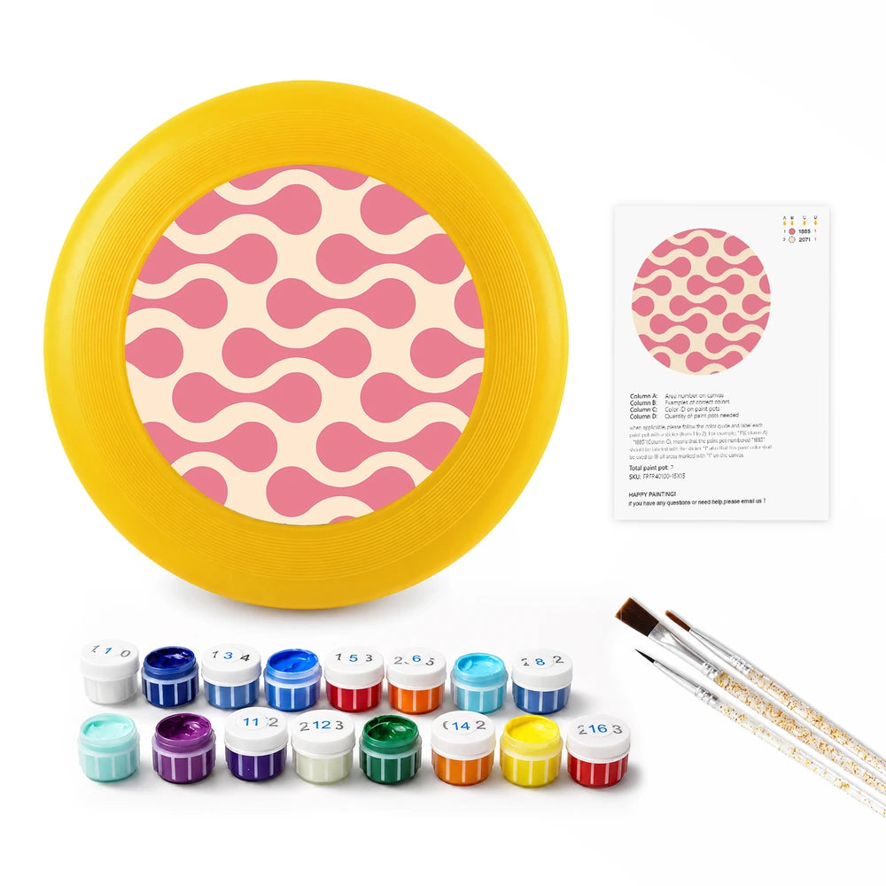 
Paint by Numbers - Frisbee | Pink Wave Pattern