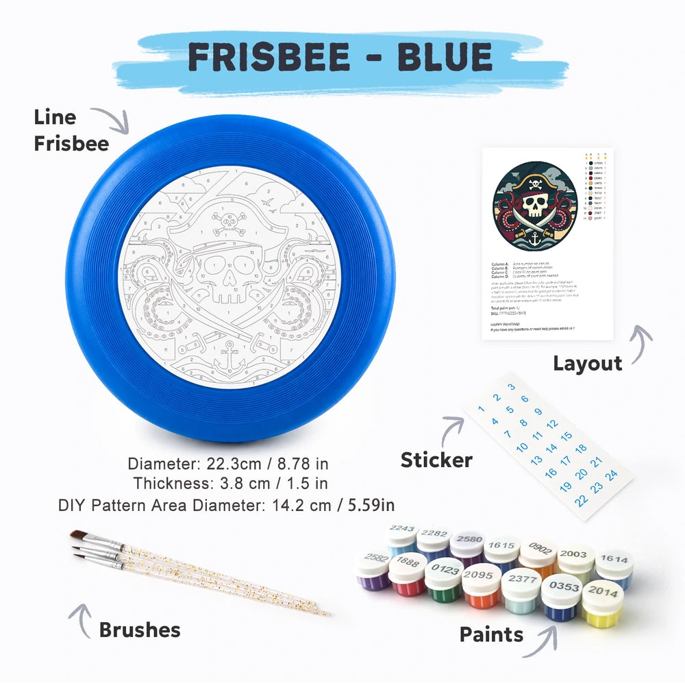 
Paint by Numbers - Frisbee | Pirate Skull and Anchor