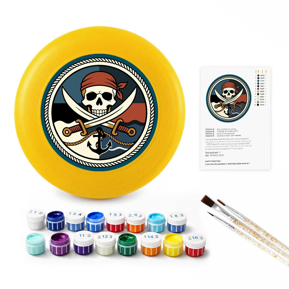 
Paint by Numbers - Frisbee | Pirate Skull and Swords