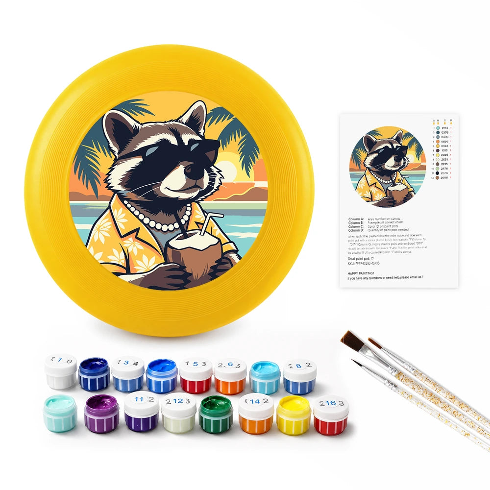 Paint by Numbers - Frisbee | Raccoon on Holiday