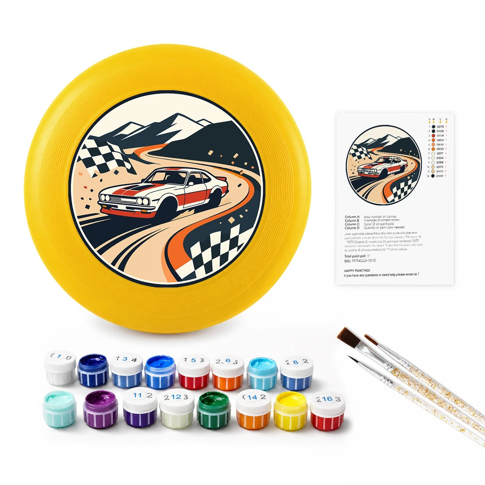 
Paint by Numbers - Frisbee | Race Car on the Track