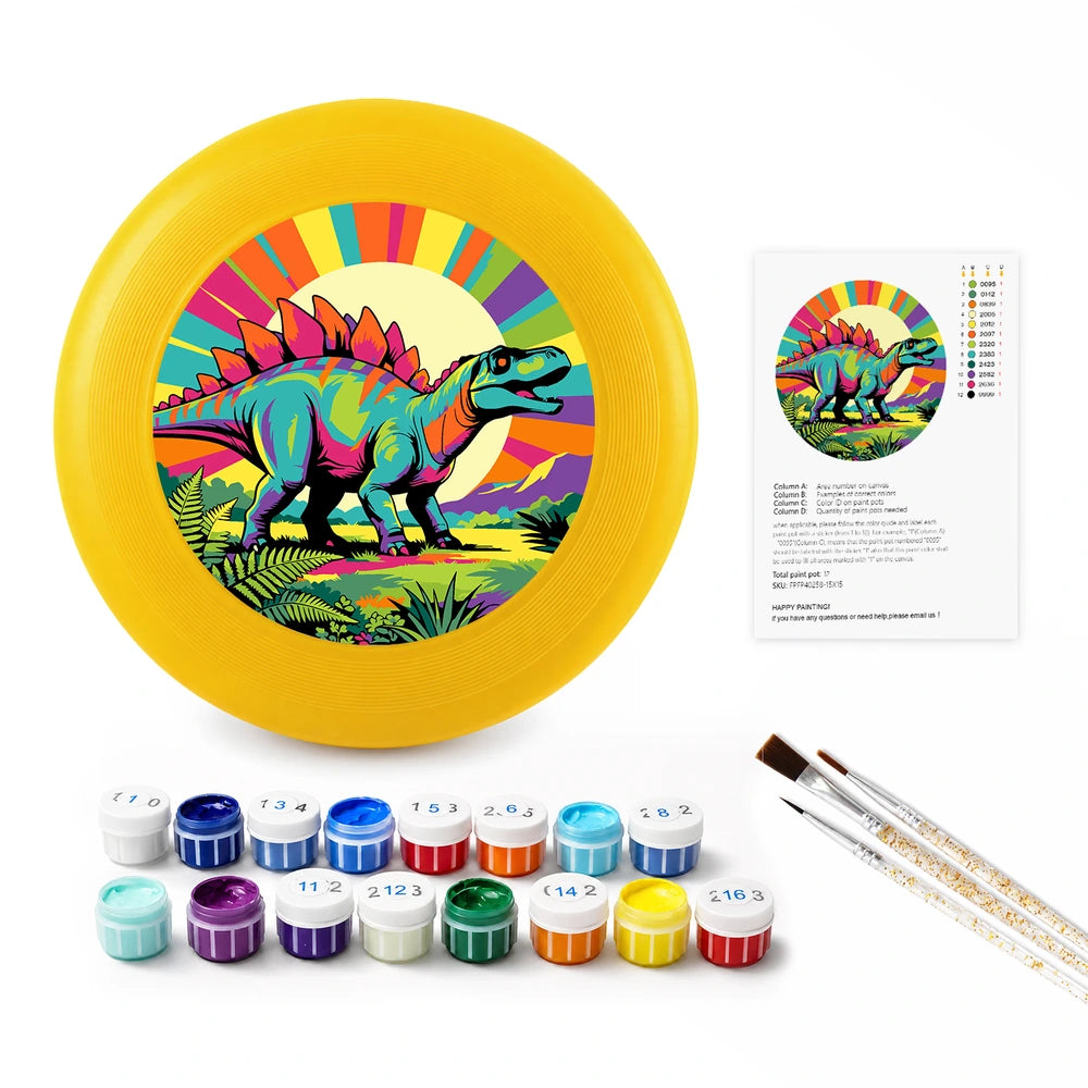 
Paint by Numbers - Frisbee | Rainbow Stegosaurus