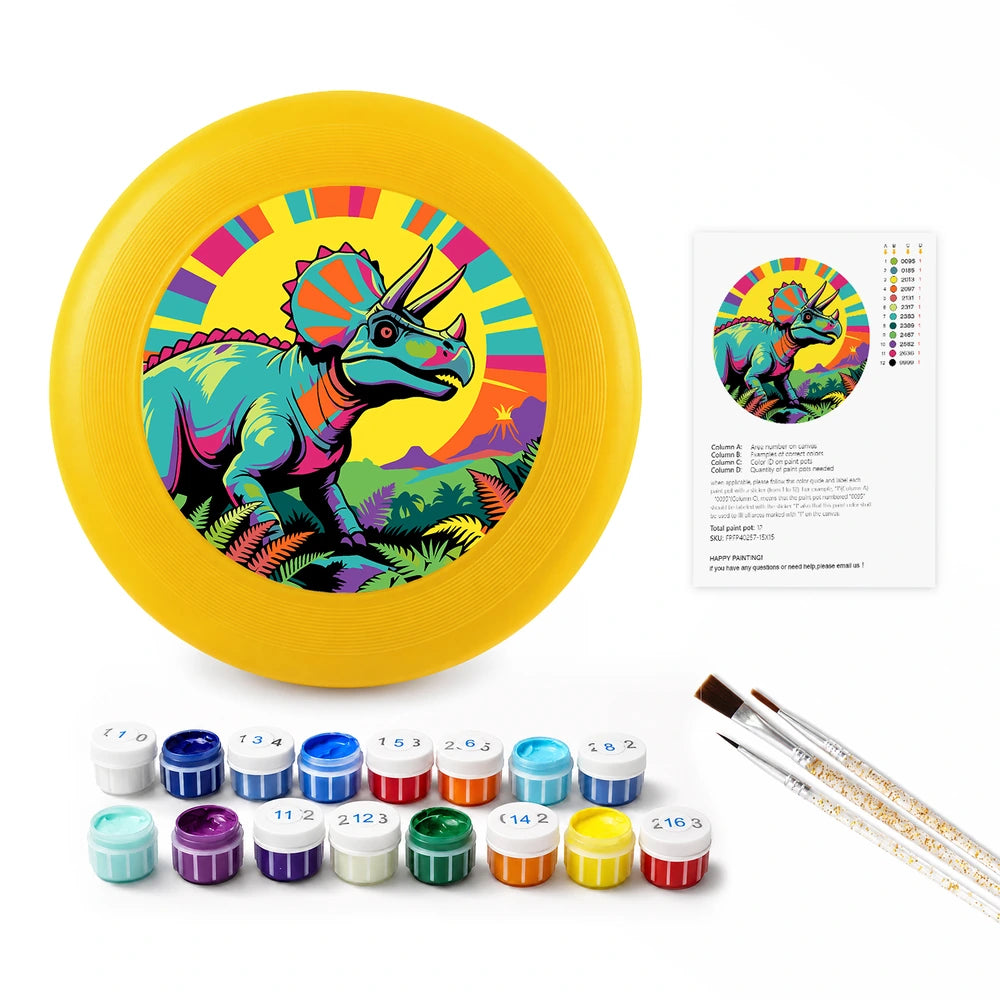 
Paint by Numbers - Frisbee | Rainbow Triceratops