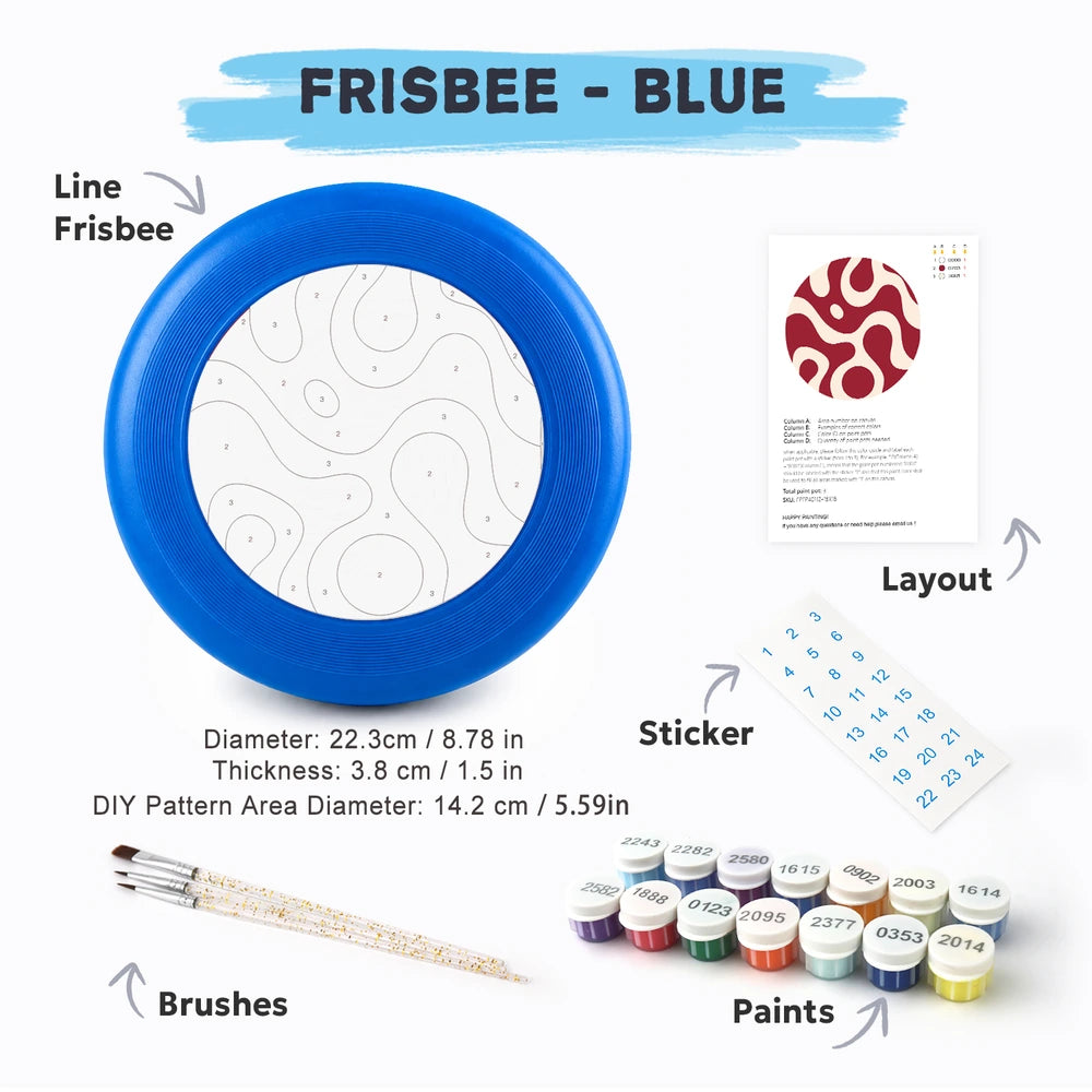 Paint by Numbers - Frisbee | Red Squiggle Pattern