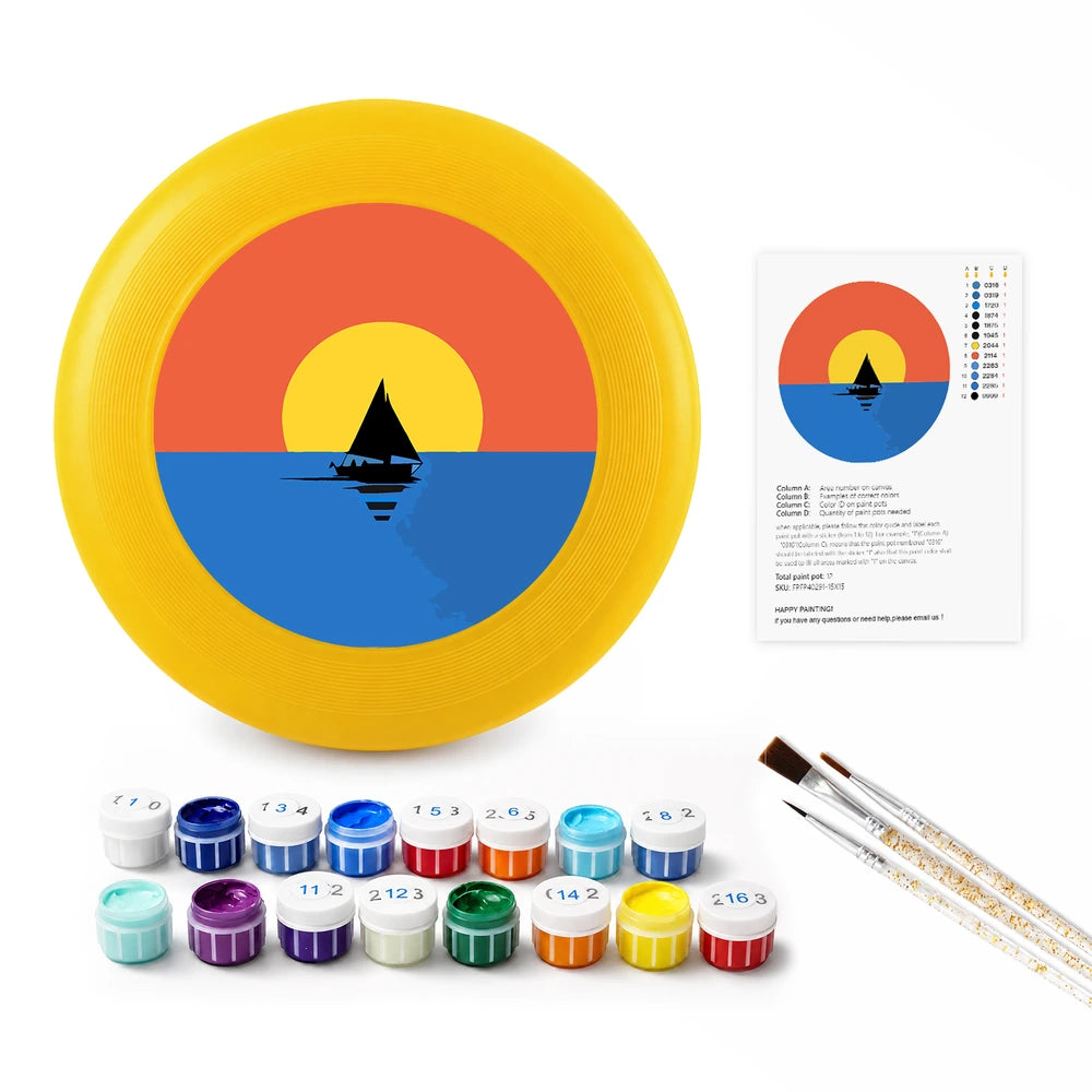 Paint by Numbers - Frisbee | Sailboat at Sunset