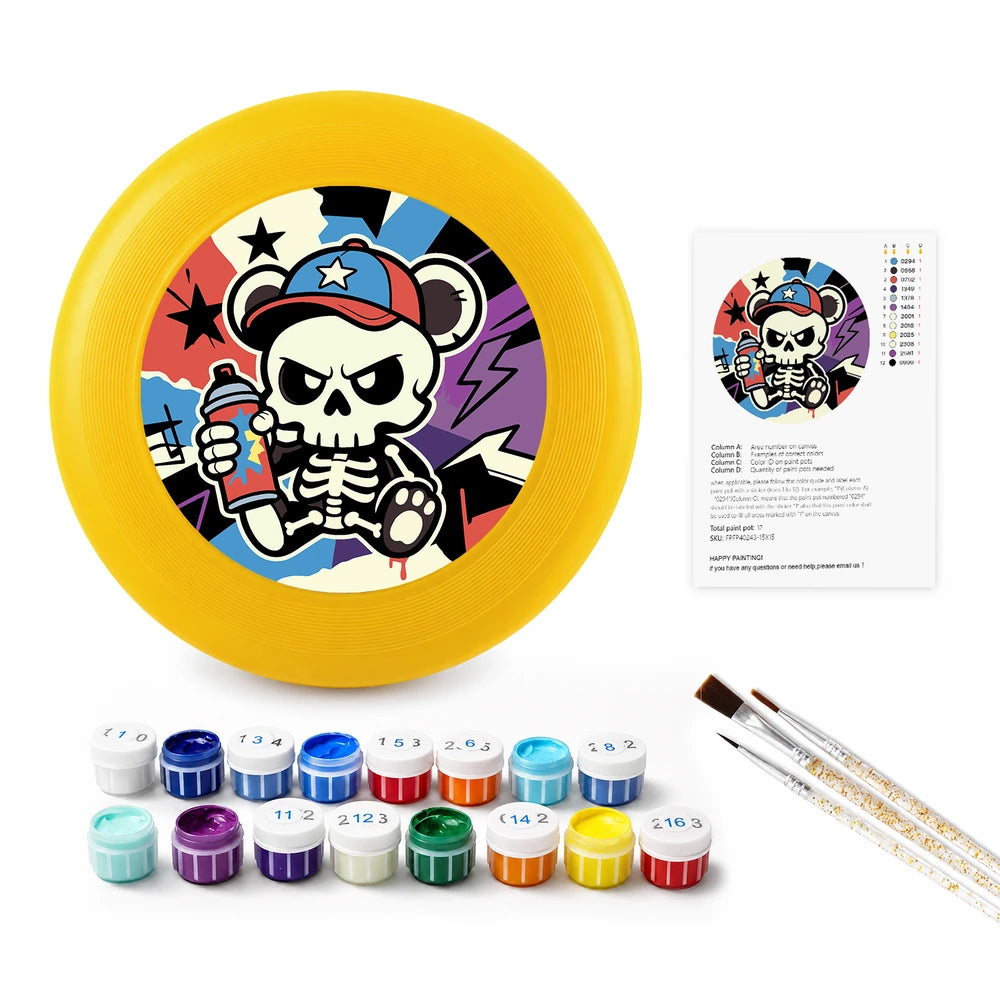 Paint by Numbers - Frisbee | Skater Skeleton