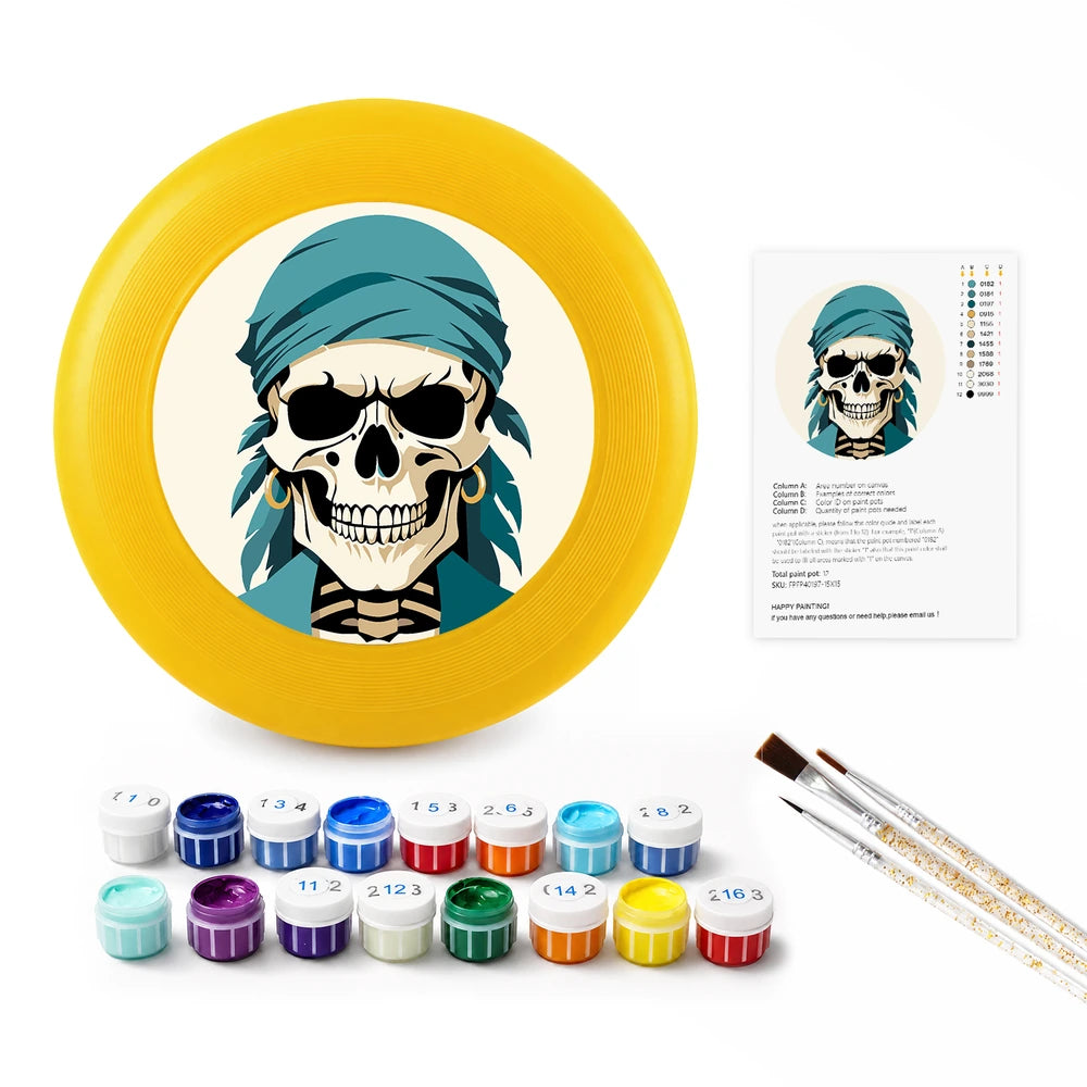 Paint by Numbers - Frisbee | Skull in a Teal Bandana