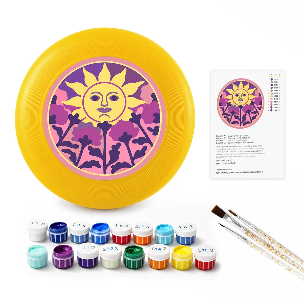 Paint by Numbers - Frisbee | Sun Face and Thistles