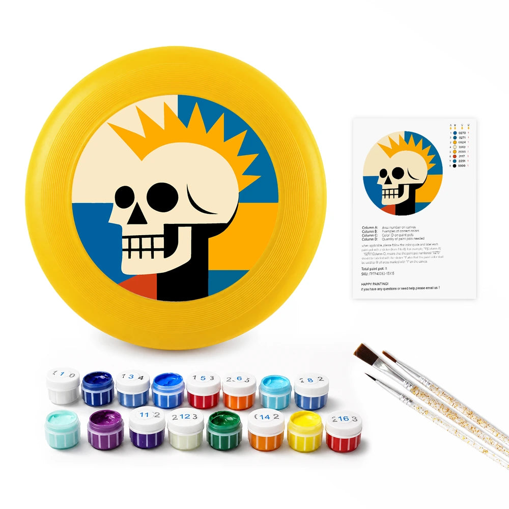 
Paint by Numbers - Frisbee | Sunburst Skull