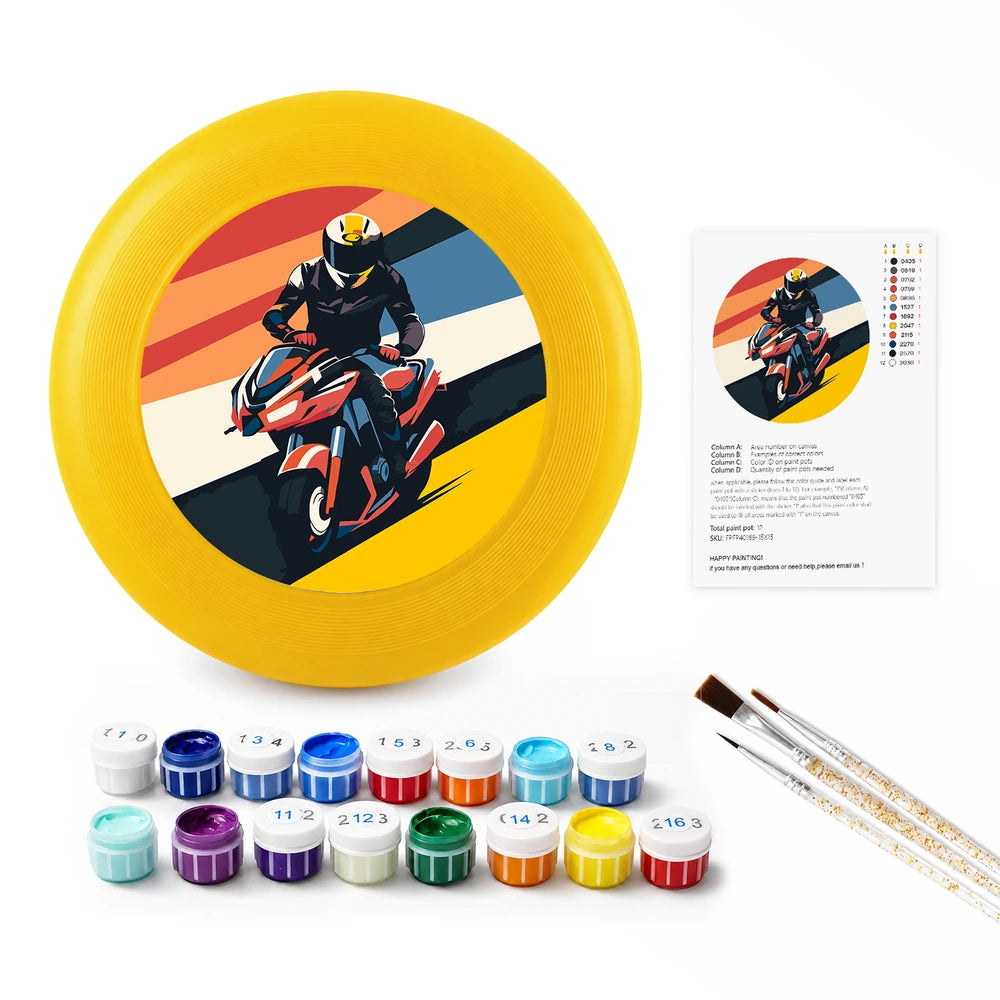 
Paint by Numbers - Frisbee | Sunset Motorcycle Rider