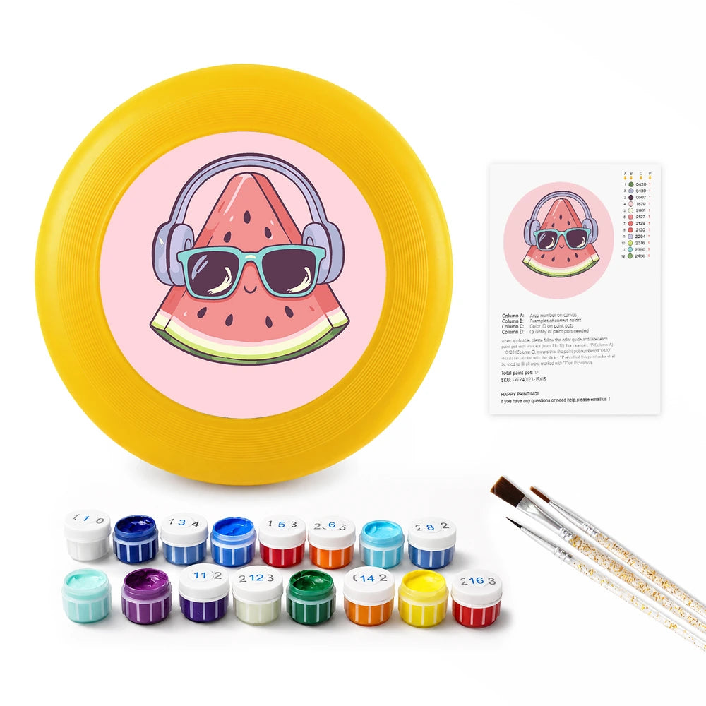 Paint by Numbers - Frisbee | Watermelon with Headphones