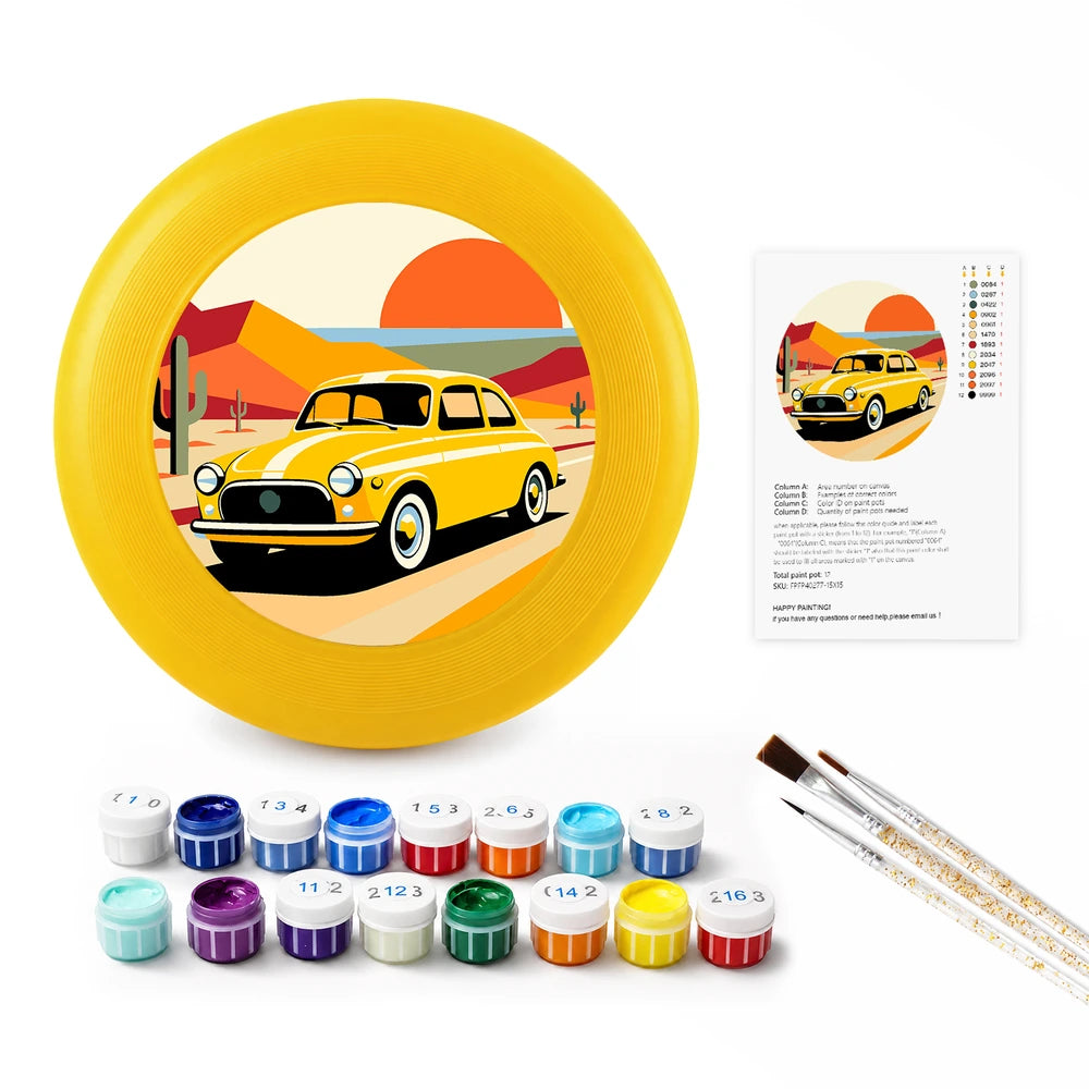 Paint by Numbers - Frisbee | Yellow Car at Sunset
