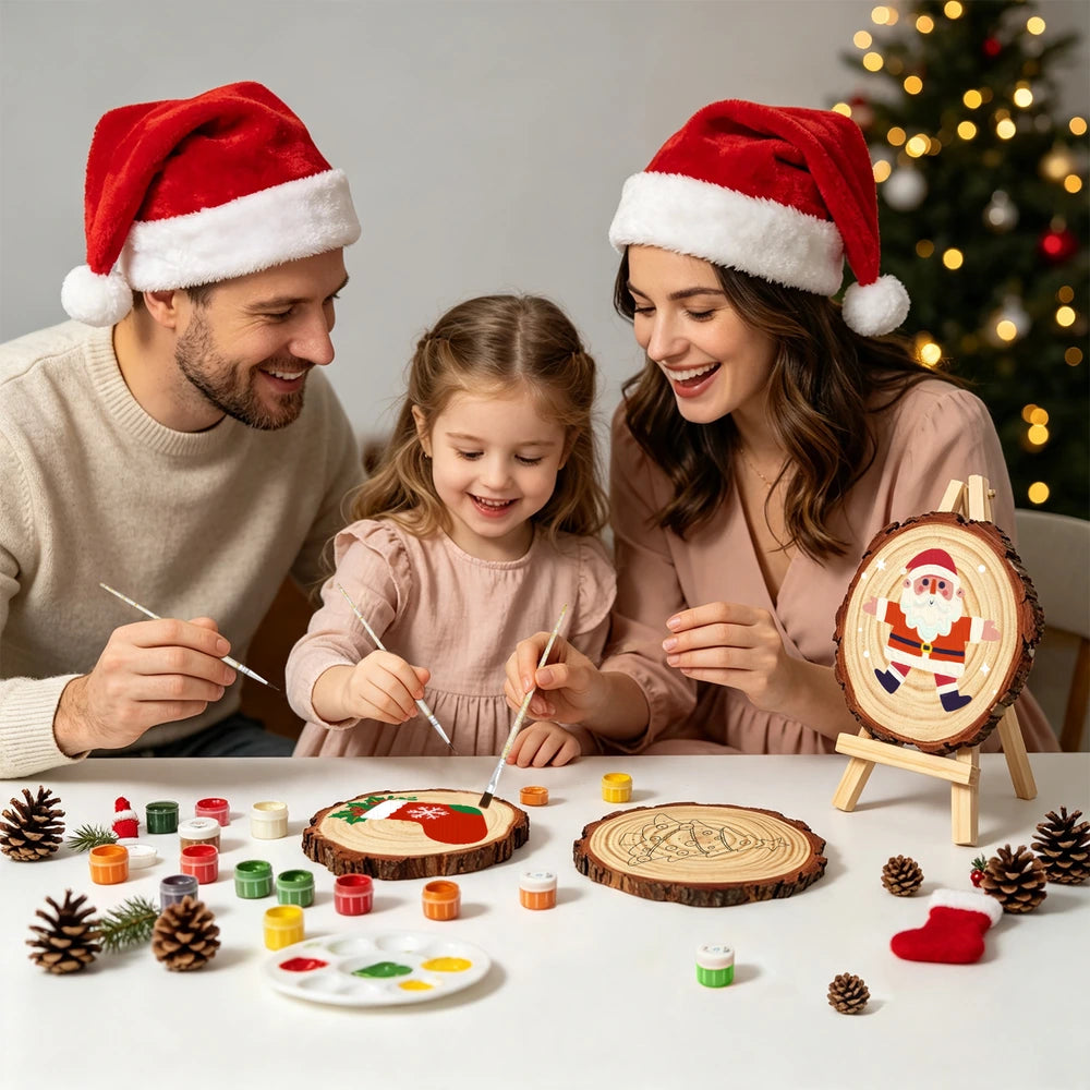 
Paint by Numbers - Wood Slice | Jolly Santa