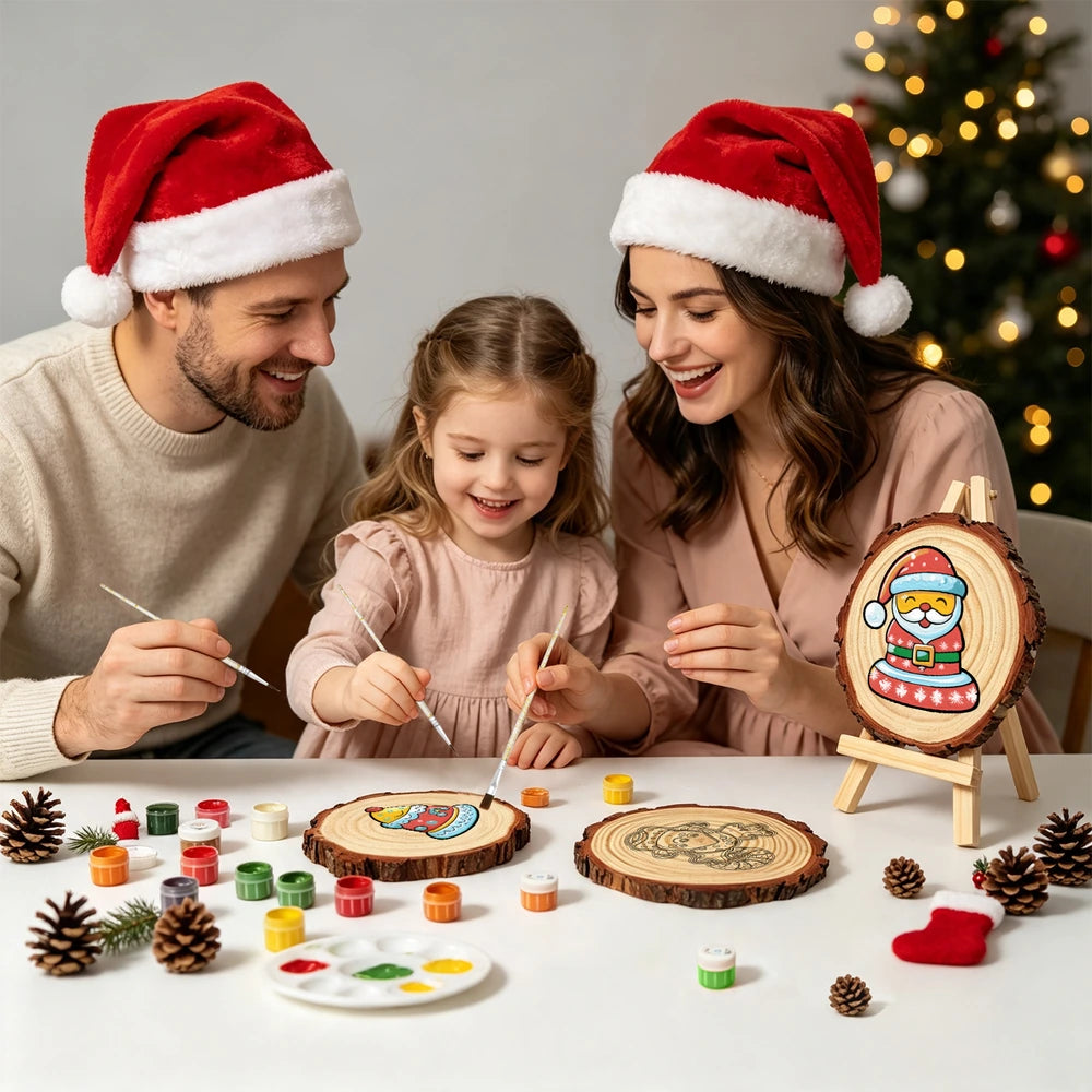 
Paint by Numbers - Wood Slice | Santa Cookie