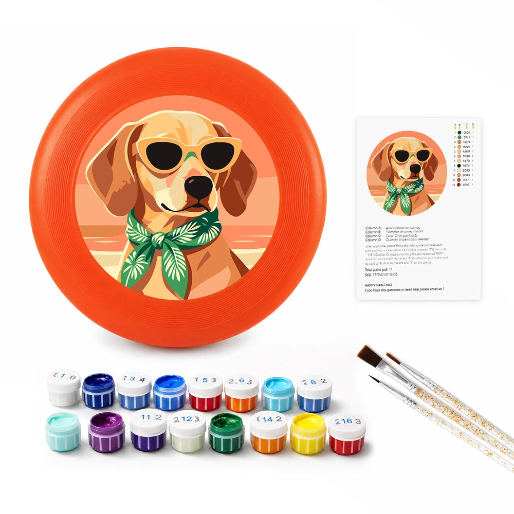 
Paint by Numbers - Frisbee | Beach Dog in Sunglasses