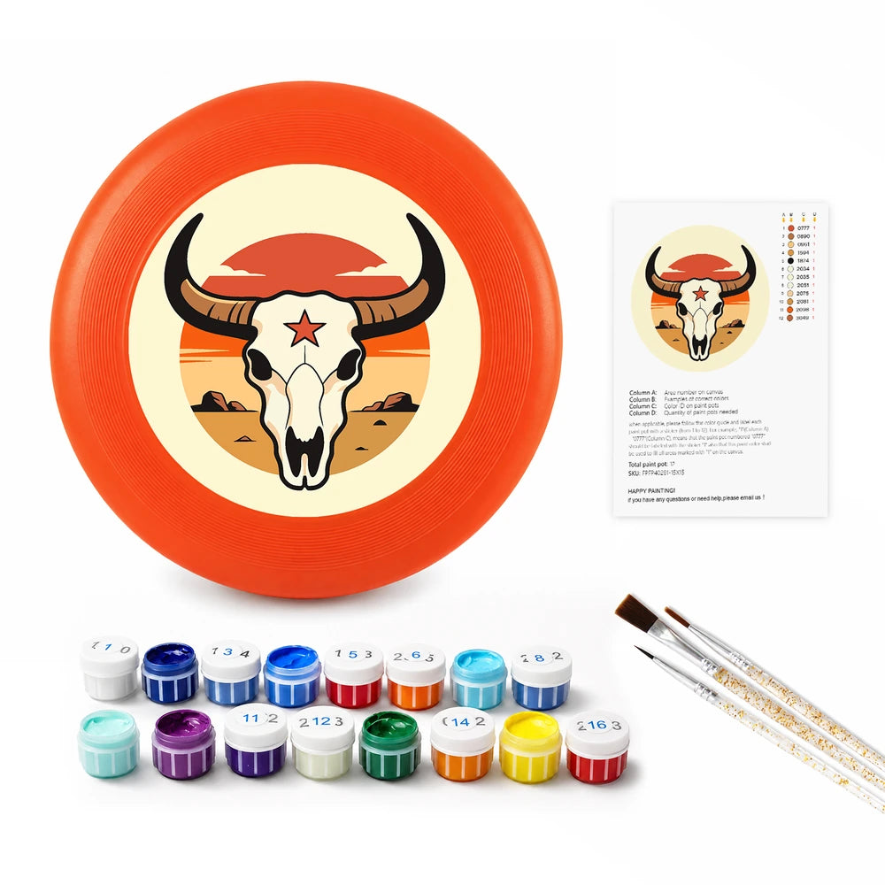 
Paint by Numbers - Frisbee | Bull Skull with a Star