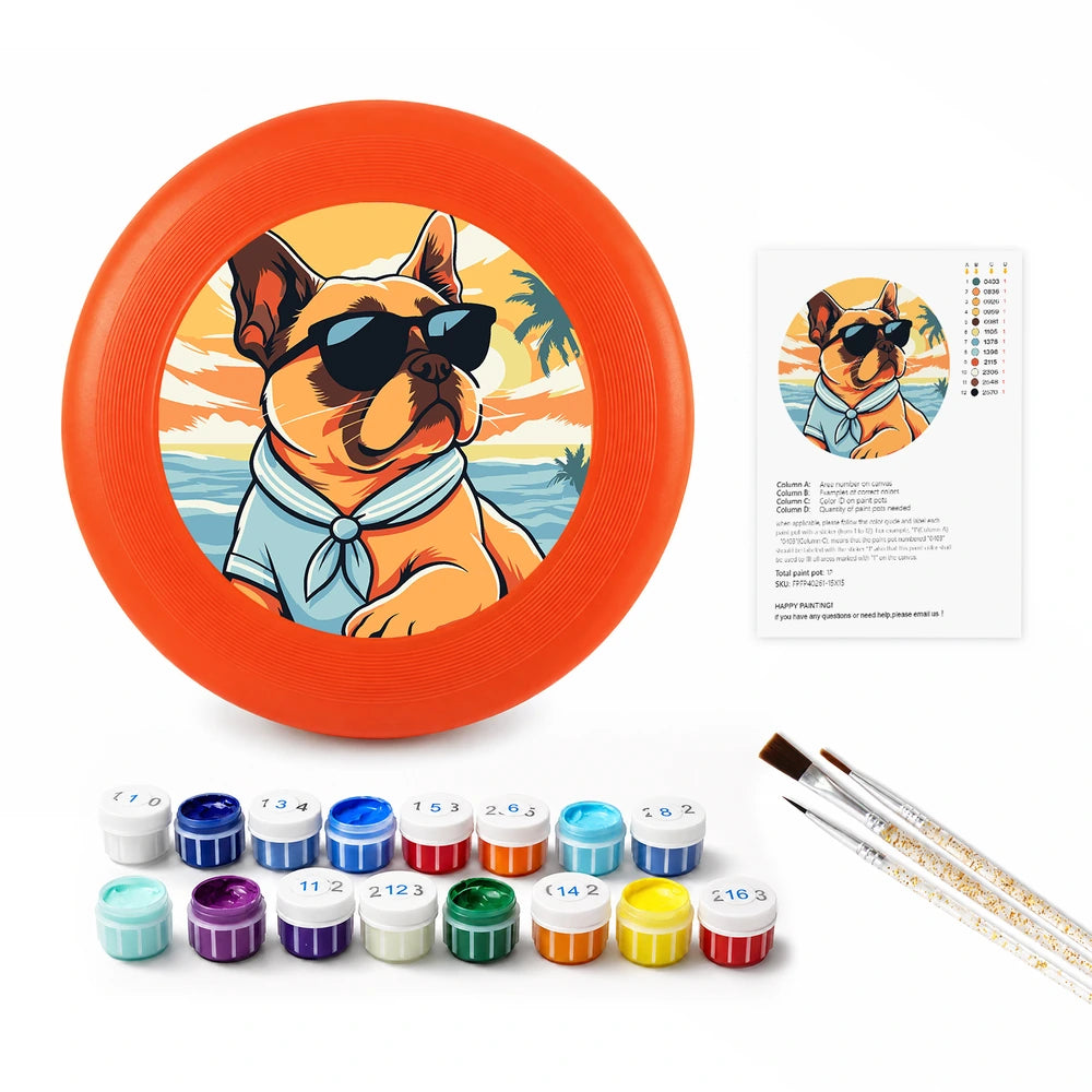 
Paint by Numbers - Frisbee | Bulldog on the Beach