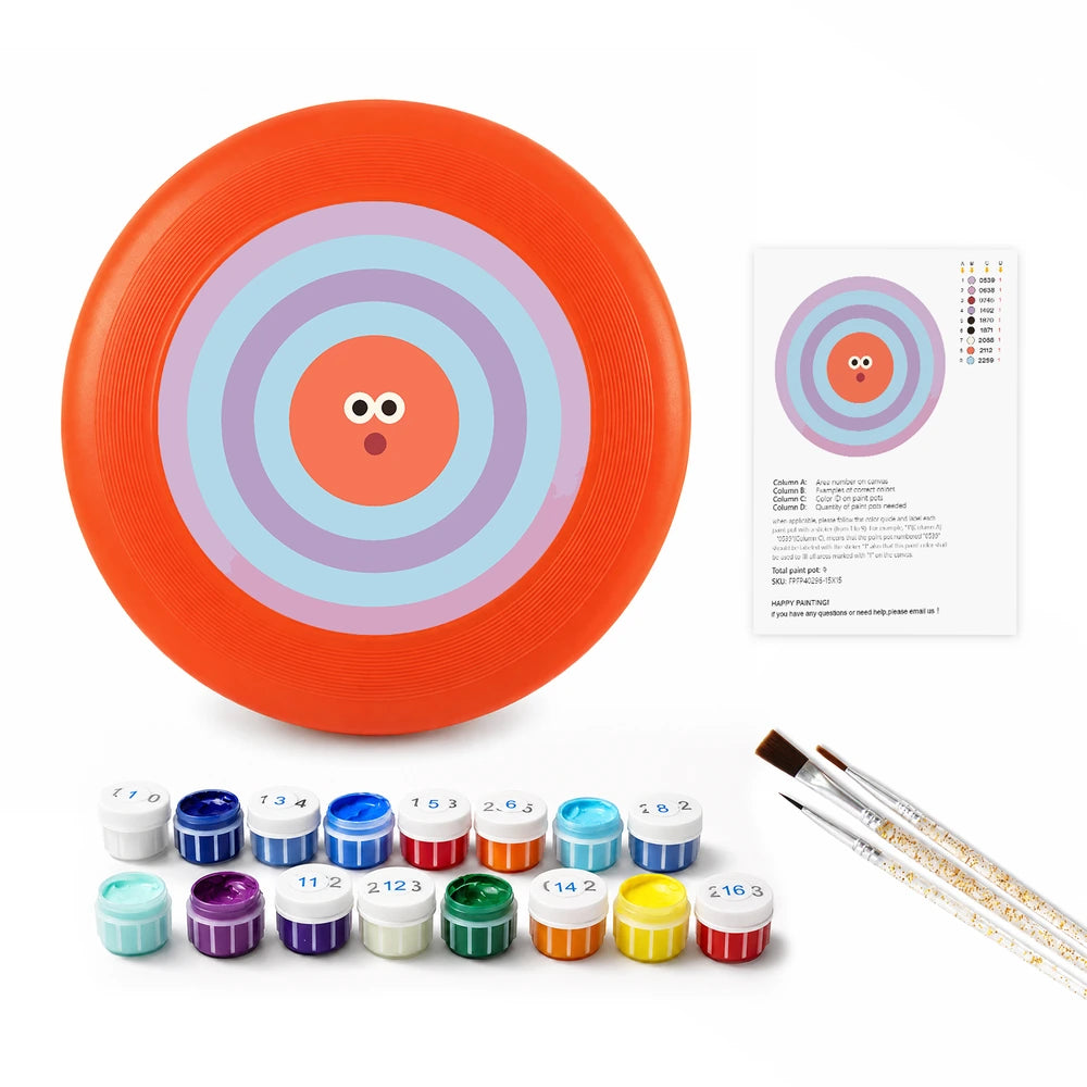 Paint by Numbers - Frisbee | Bullseye Face in Orange
