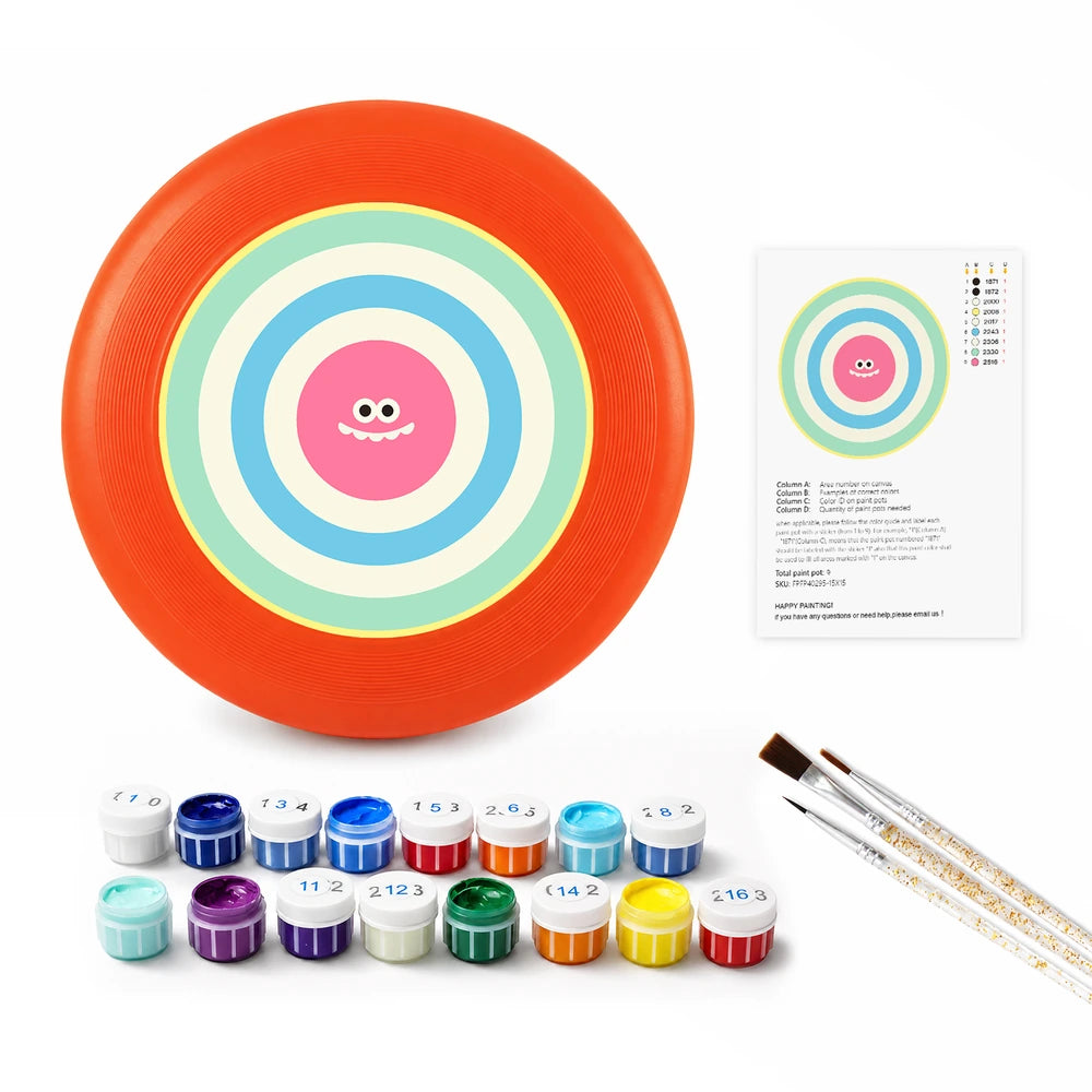 
Paint by Numbers - Frisbee | Bullseye Face in Pink