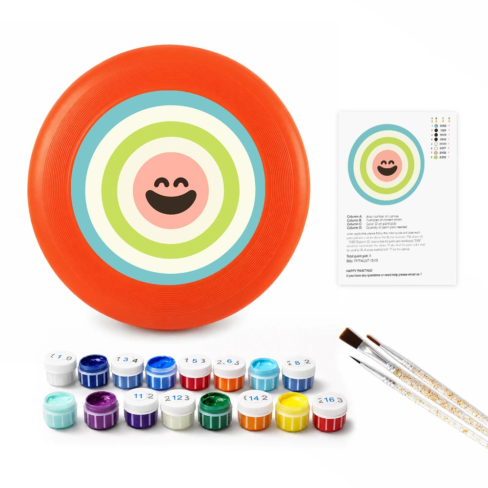 
Paint by Numbers - Frisbee | Bullseye Smile in Green