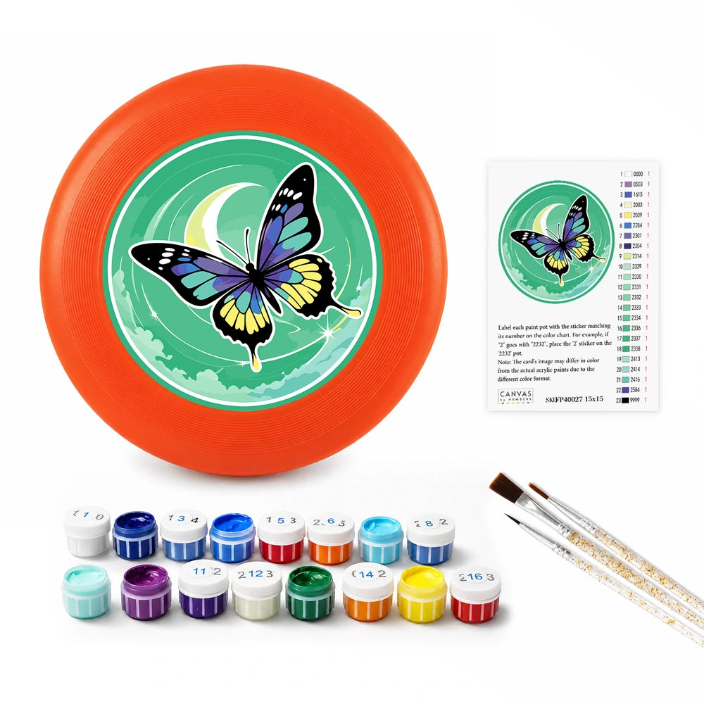 
Paint by Numbers - Frisbee | Butterfly and Crescent Moon